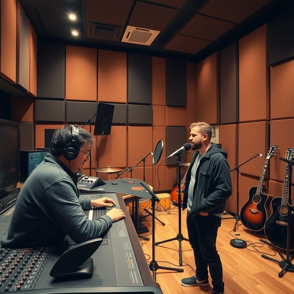 Professional recording studio setup